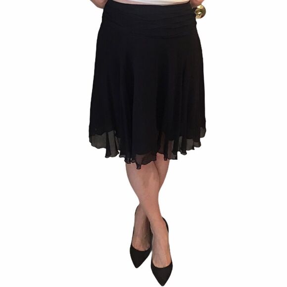 Spencer Jeremy Black Layered Silk Skirt - Picture 4 of 13